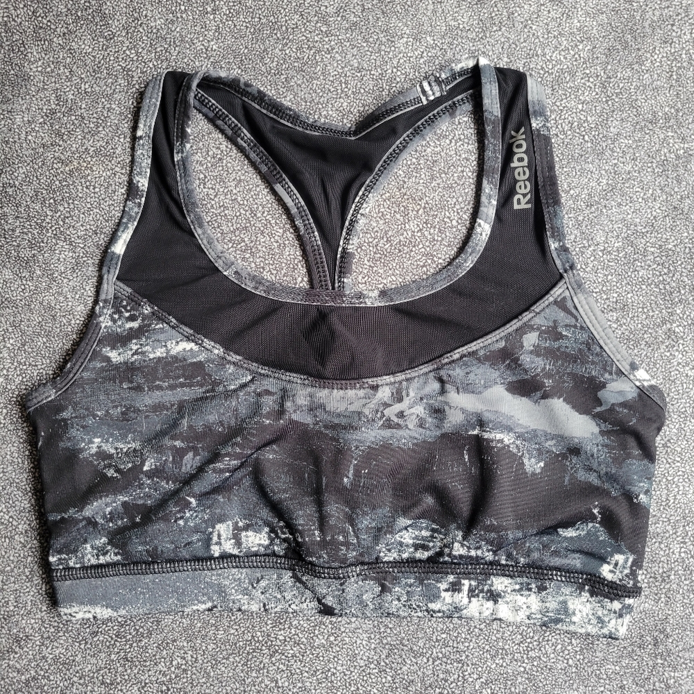 Reebok mesh detail cutout sports bra